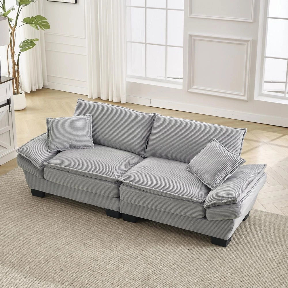 Divano doppio semplice - Xylo - grigio chiaro, copripiumino, versatile