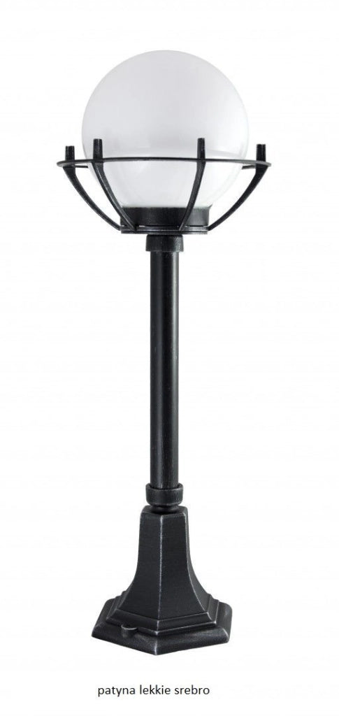Lampione da giardino 72cm sfera 25cm E27 nero IP43