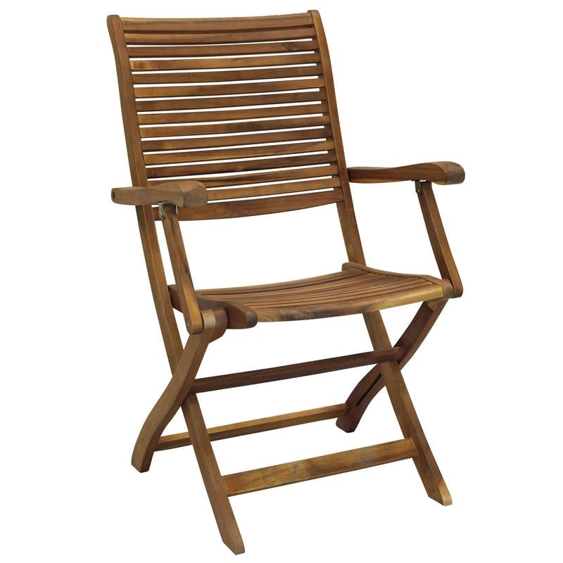 SEDIA RIVIERA CON BRACCIOLI IN LEGNO DI ACACIA MASSICCIO