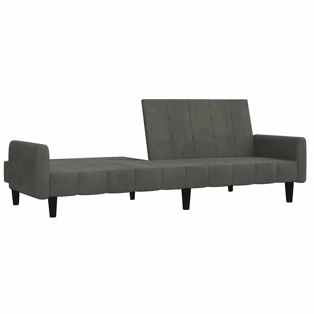 Divano letto | Sof¨¤ letto | Letto singolo a 2 Posti Grigio Scuro in Velluto