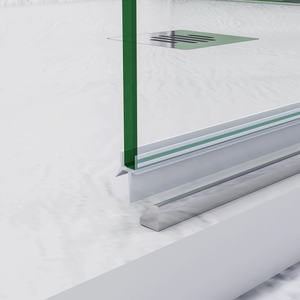 195 cm Box Doccia Walk In Porta Battente 73 cm + Parete Fissa 80 cm Vetro 6mm Anticalcare Barra da 45 cm Cromo Lucido