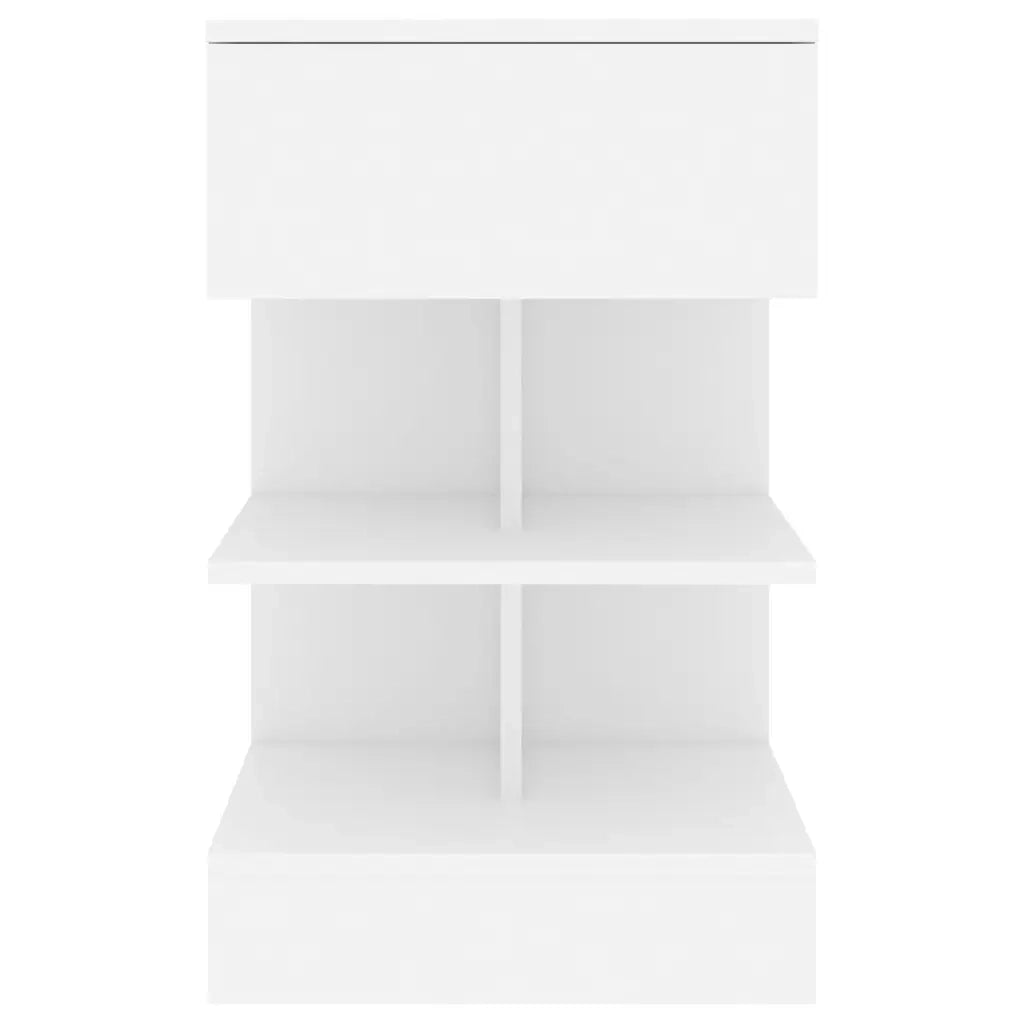 Set di 2 Comodini | Armadio da Notte | Mobiletto da notte Bianchi 40x35x65 cm in Legno Ingegnerizzato