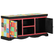 Mobile TV Multicolore 100 x 35 x 50 cm Legno di mango massello 4017571