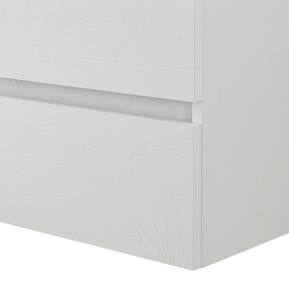 Mobile bagno sospeso 90 rovere bianco con lavabo e pensile Nadia