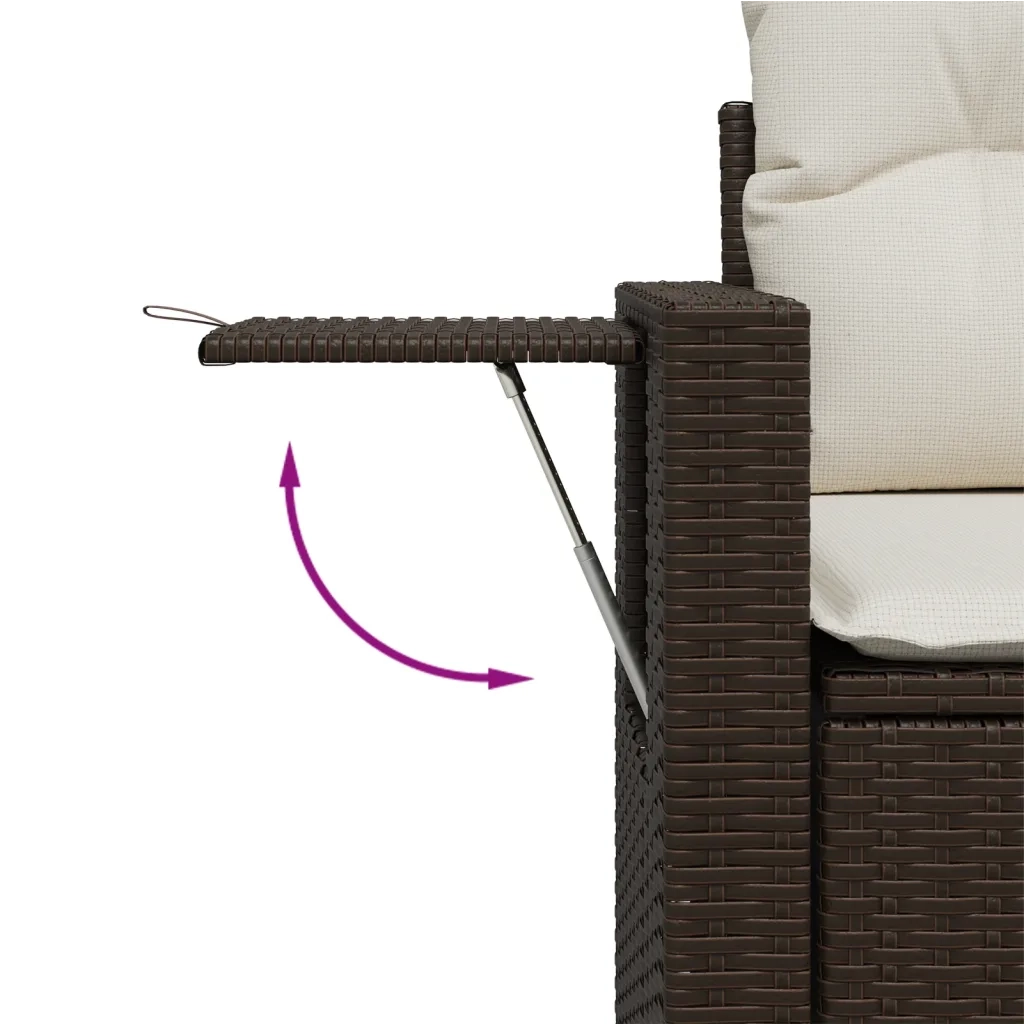 Set Divani da Giardino 7 pz con Cuscini Marrone in Polyrattan 3267923