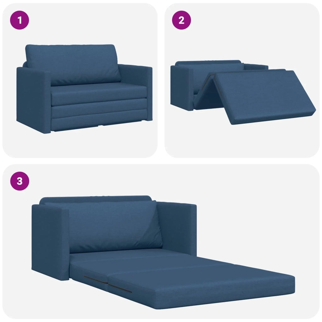 Divano letto | Sof¨¤ letto | Letto singolo 110cm Blu Tessuto