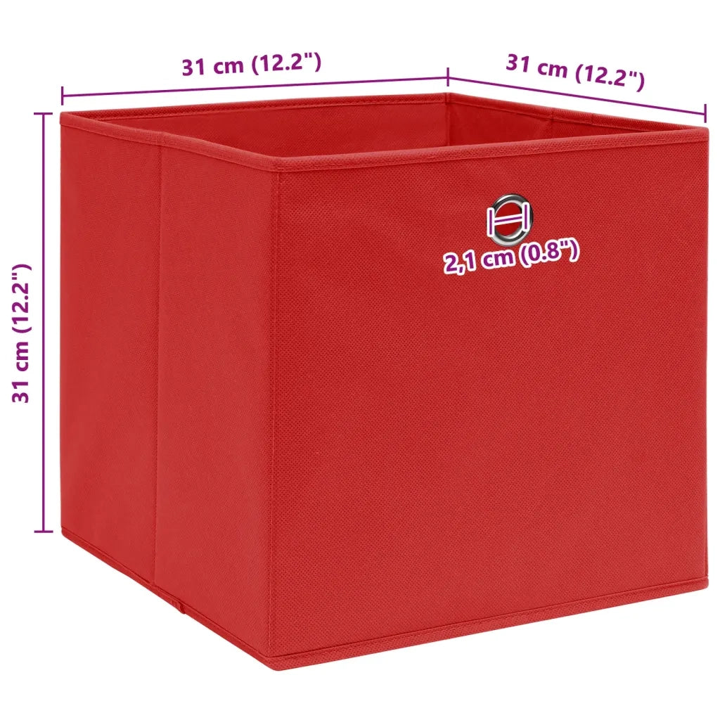 Scatole 4 pz Rosse 32x32x32 cm in Tessuto cod mxl 51007