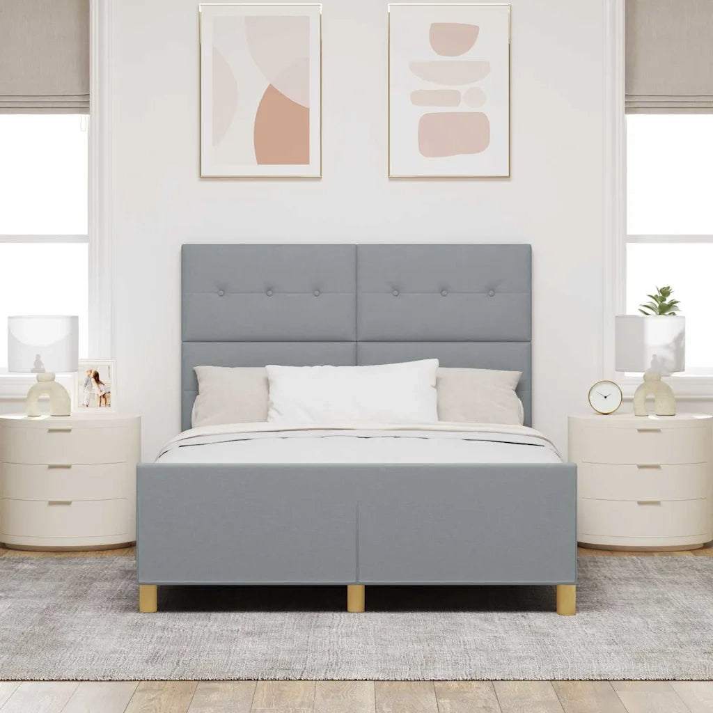 Struttura del letto-Giroletto Grigio chiaro 140 x 190 cm Tessuto 326467