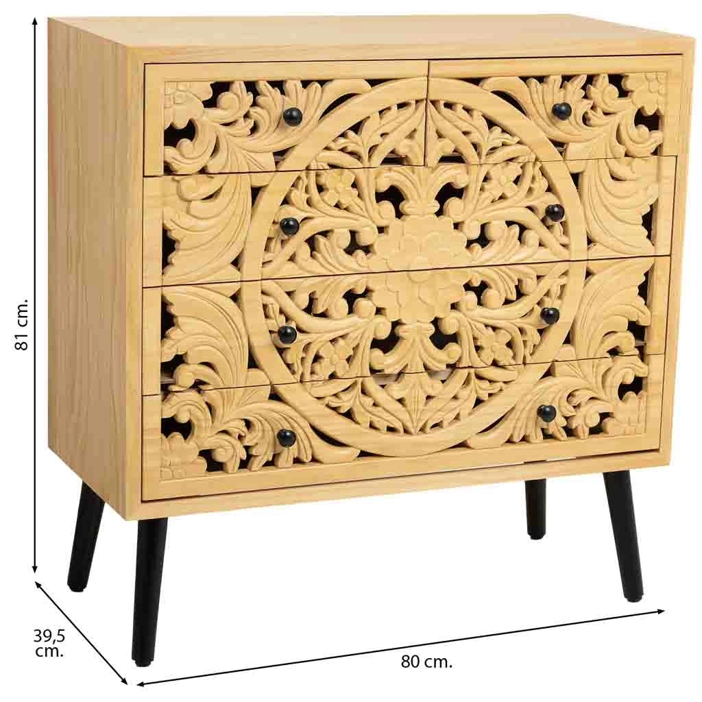 Comò in legno marrone 80x39.5x81