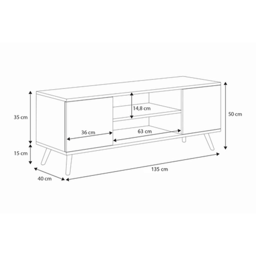 Mobile Porta TV Focus 135 in Rovere Artisan e Bianco