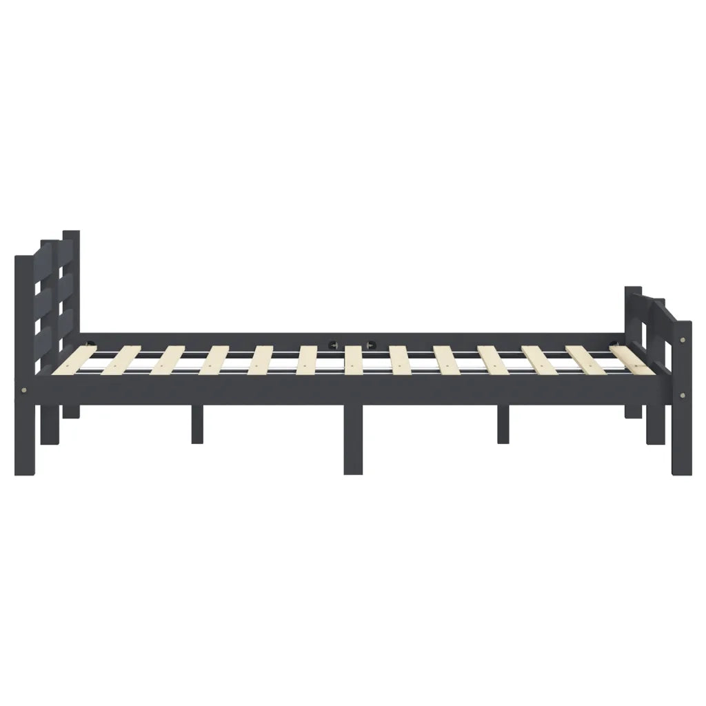 Letto matrimoniale | Letto per adulti | Giroletto senza Materasso Grigio Scuro 200x200 cm Legno Pino