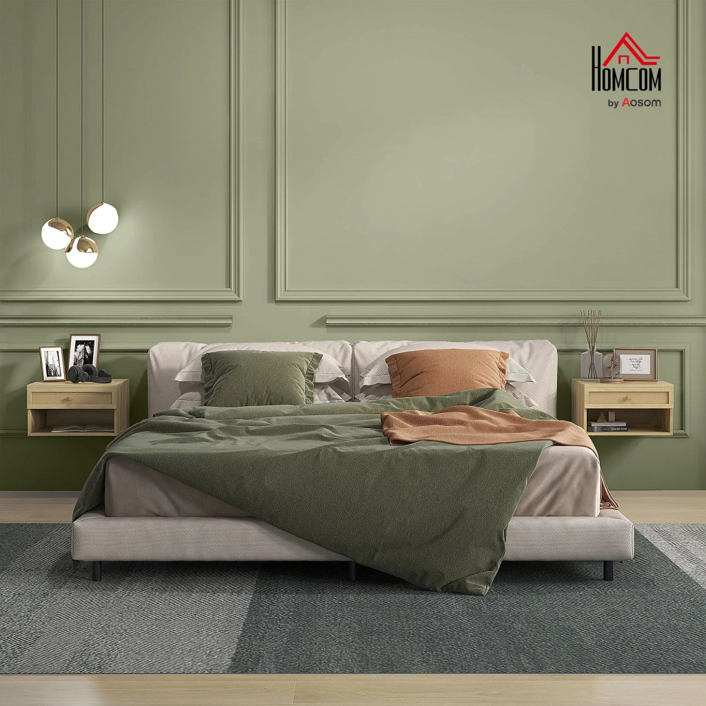 Comodino con Cassetto e Ripiani Aperti ¨C zephmum ¨C 40x34x23 cm