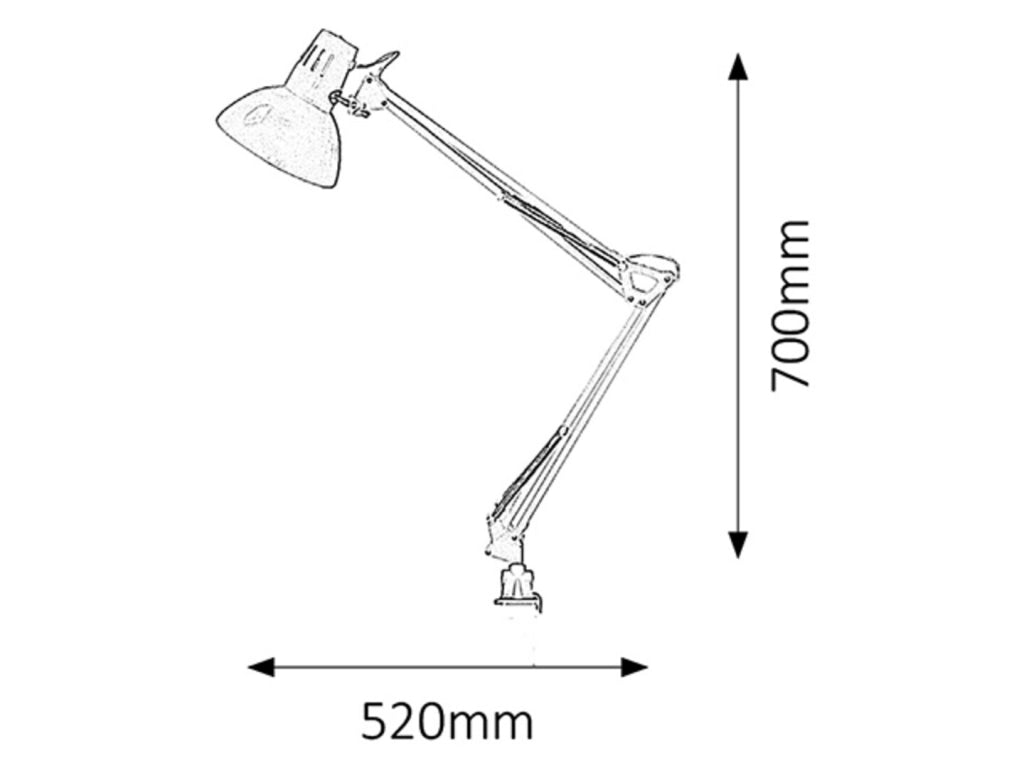 Lampada da scrivania a morsetto nera E27 Arno Rabalux 4215
