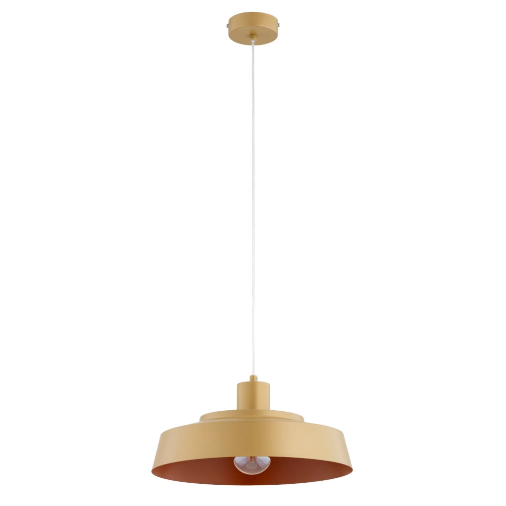 Lampada a sospensione tonda oro cucina E27 15W Delta