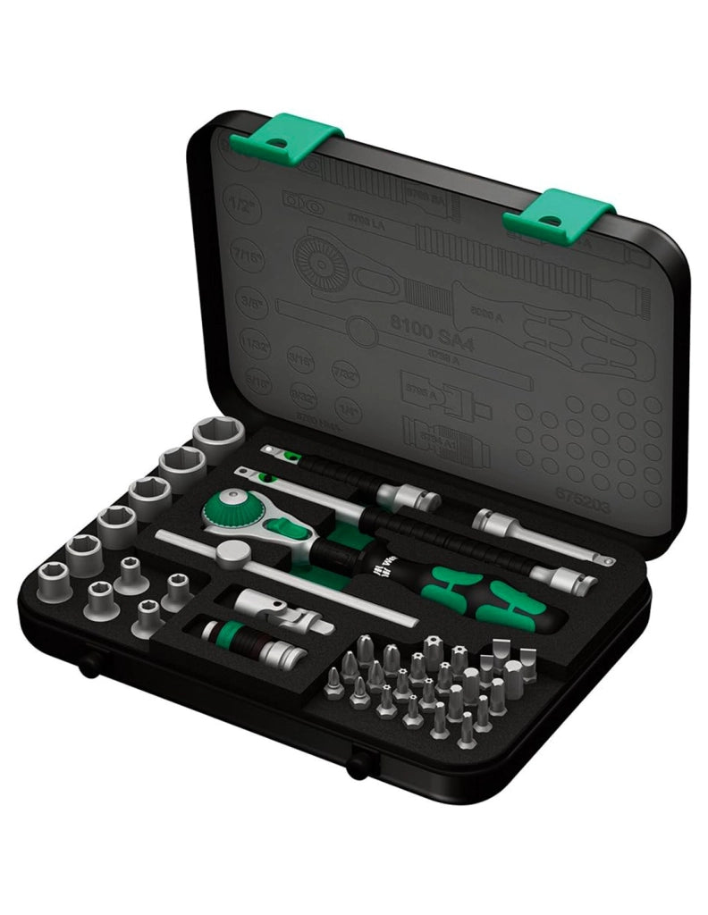Set di bussole e inserti per avvitare 1/4" WERA 8100 SA 4 Zyklop 1/4" Imperial (41 pezzi)