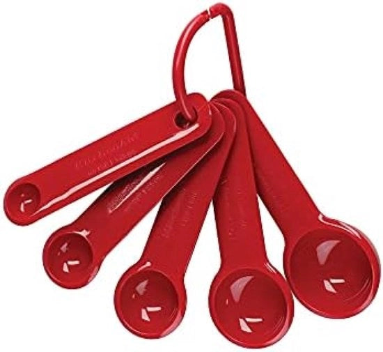 Set di 5 coltelli da cucina in acciaio inox - Rosso