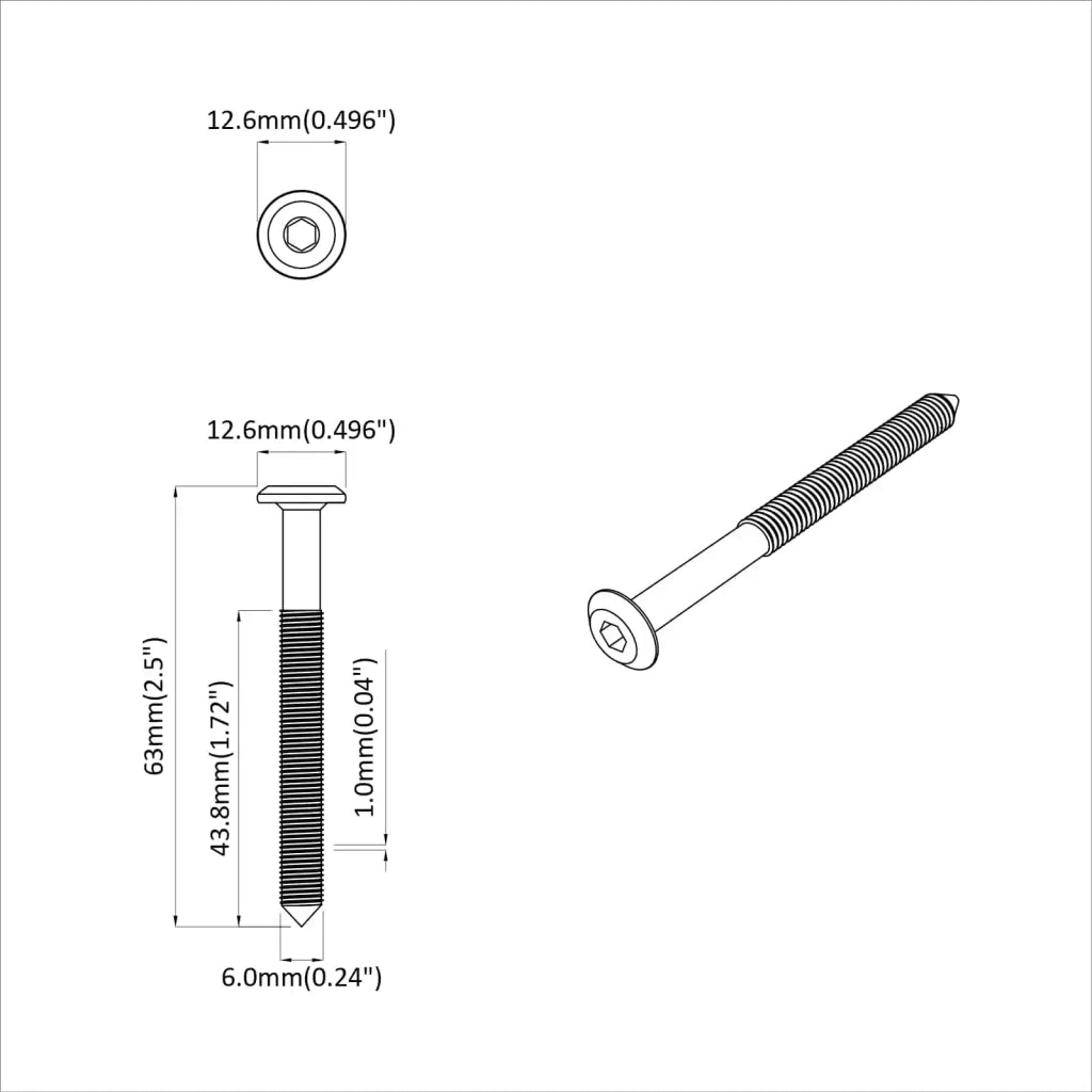 Vite 12 pz Argento M6 x 60 mm Acciaio CFW1548533