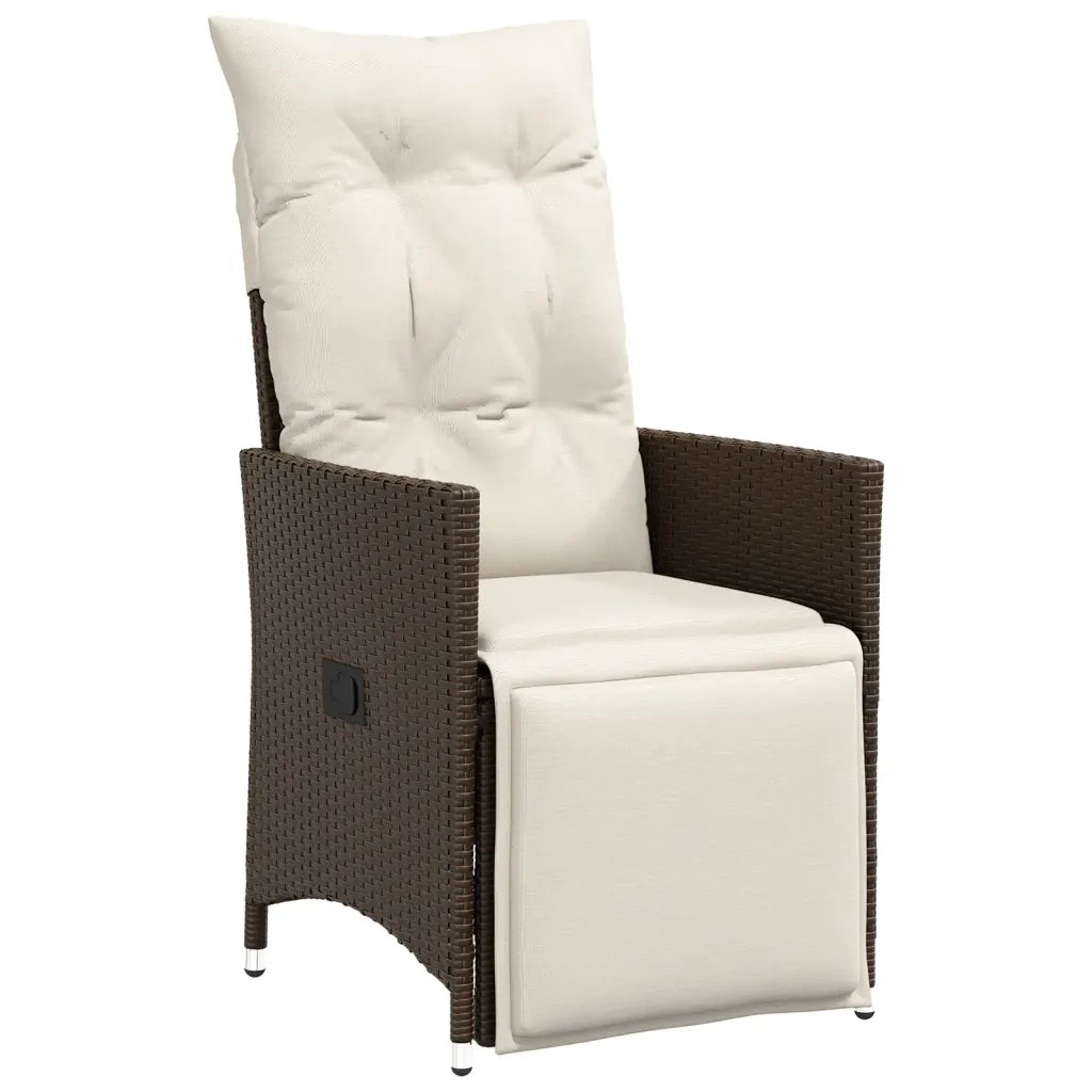 Set Bistr¨° da Giardino 3 pz | Set Salotto da Giardino con Cuscini in Polyrattan Marrone