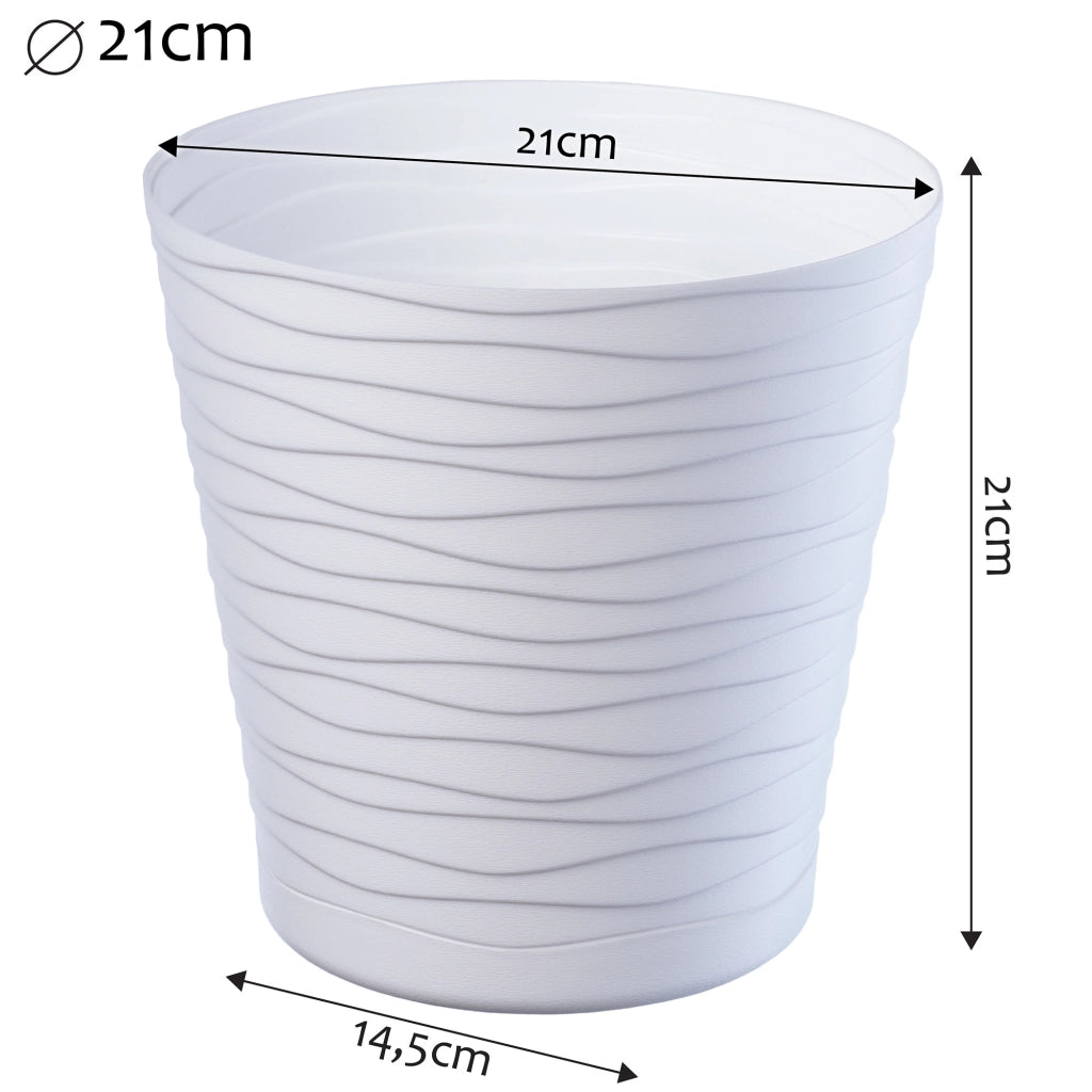Vaso da fiori KADAX da 21 cm, con copertura in plastica e supporto.