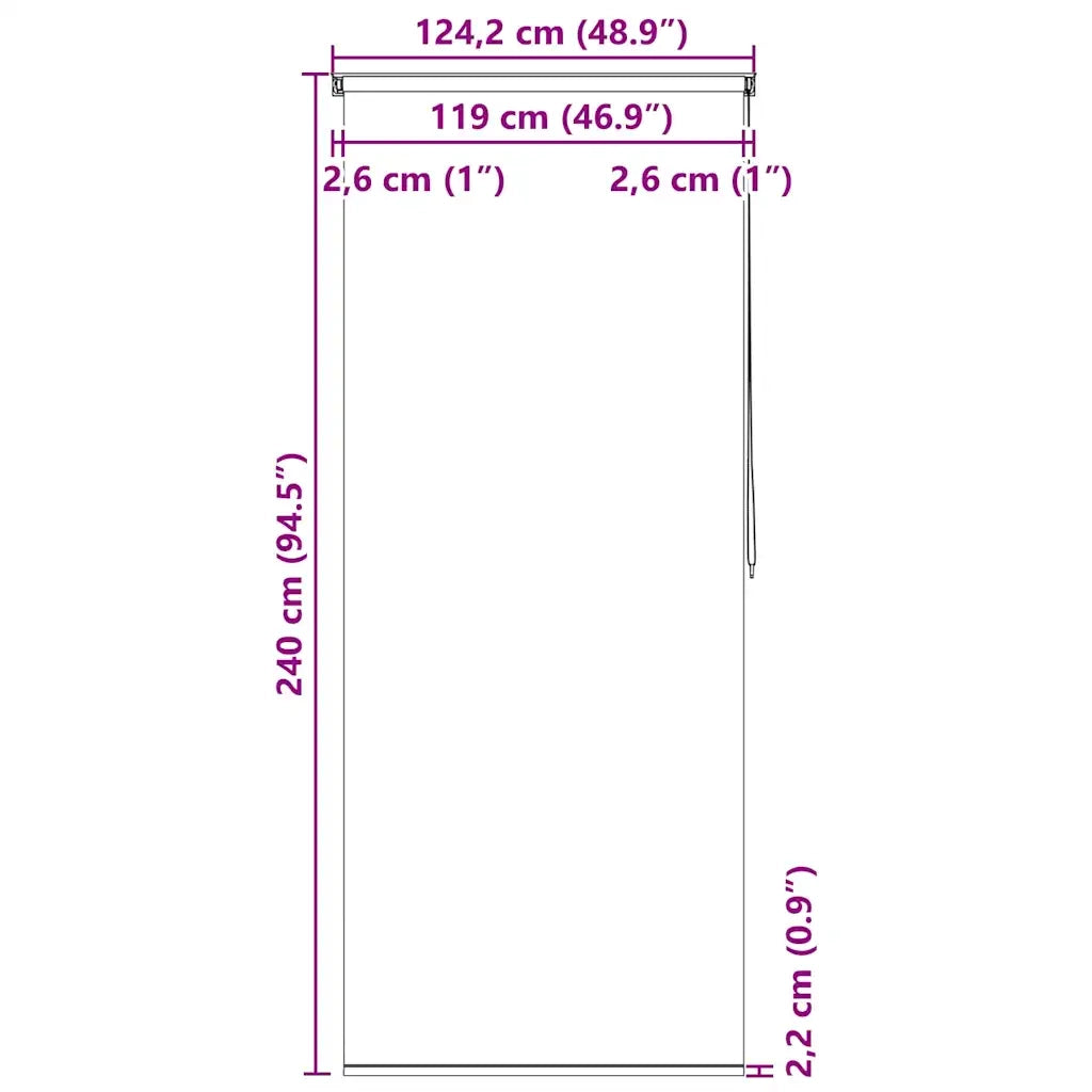 Tenda a Rullo per Doccia 120x240 cm Bianco 142843