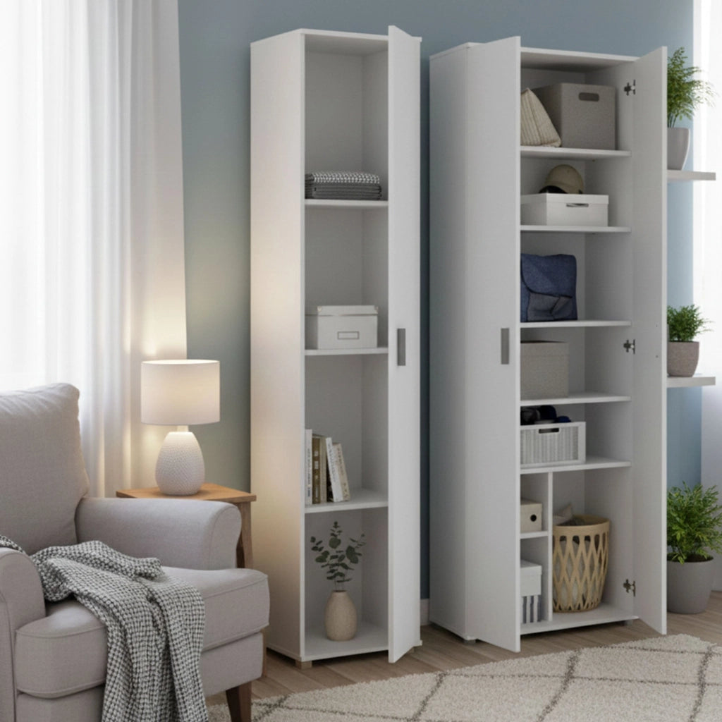 Casciano, Armadio Multiuso Grande Modulabile, 100x190h cm Bianco