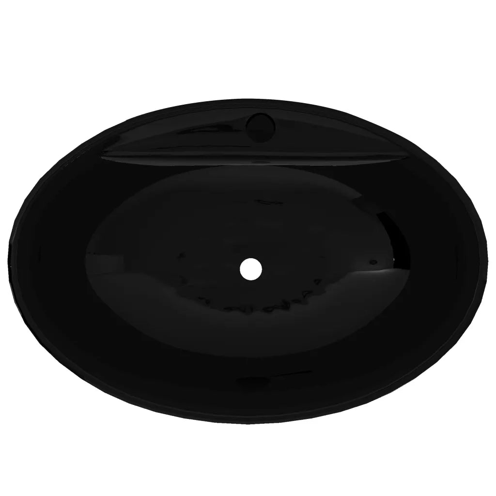 Lavandino per bagno in Ceramica nera ovale con Foro di trabocco CFW6354558
