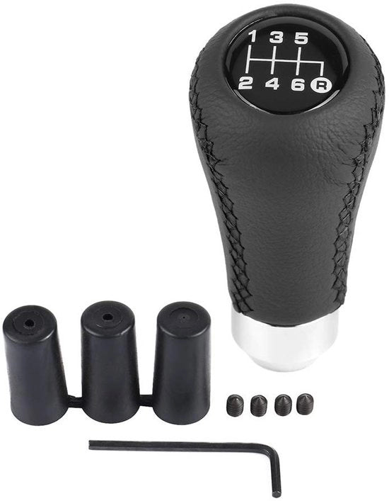 Accessorio per veicoli - Manopola di cambio 6 velocità - Universale - Leva di cambio in PU - 3 cavi (8/10/12mm) - Facile da installare - Manopola di cambio