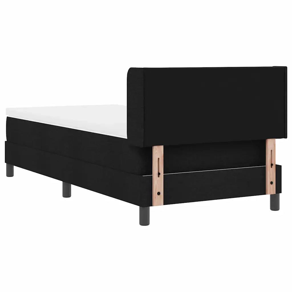 Letto a molle con testiera Nero 200 x 90 cm Tessuto 3341148