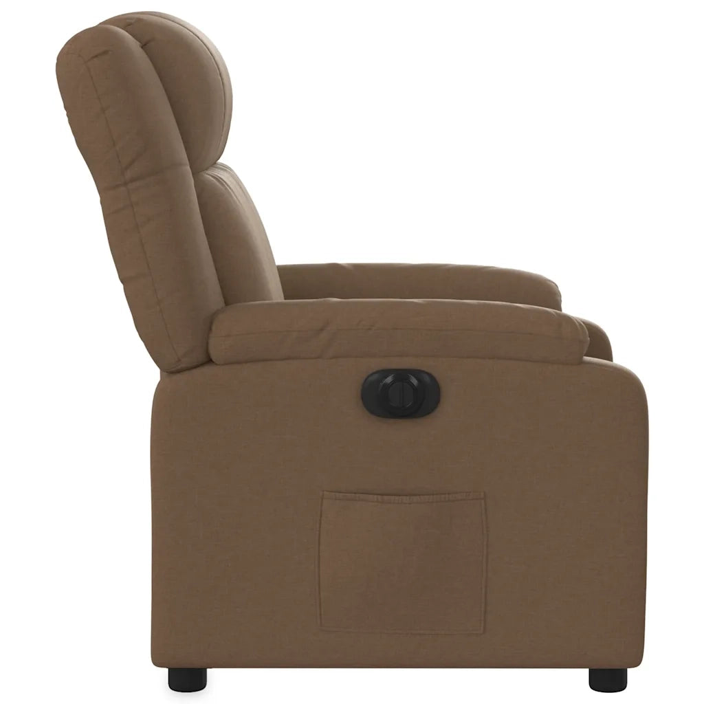 Poltrona Elettrica Reclinabile Marrone in Tessuto 3205182