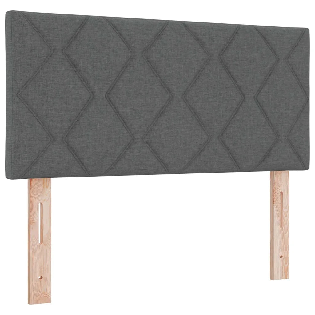 Letto a Sorgente LED con led Grigio scuro 120 x 200 cm Tessuto