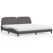 Letto con Materasso Zadar Grigio 200x200 cm in Similpelle