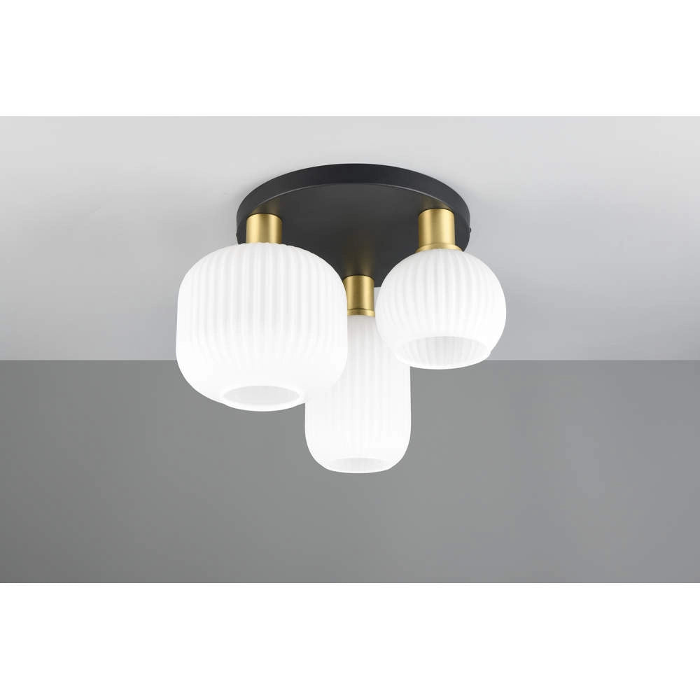 Diva Plafoniera a 3 Luci in Vetro Rigato GD Trio