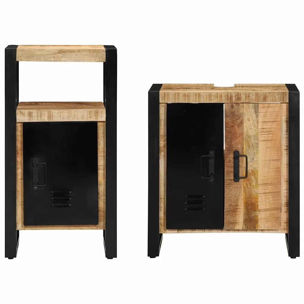 Set di mobili per il bagno 2 pcs Legno di mango massello