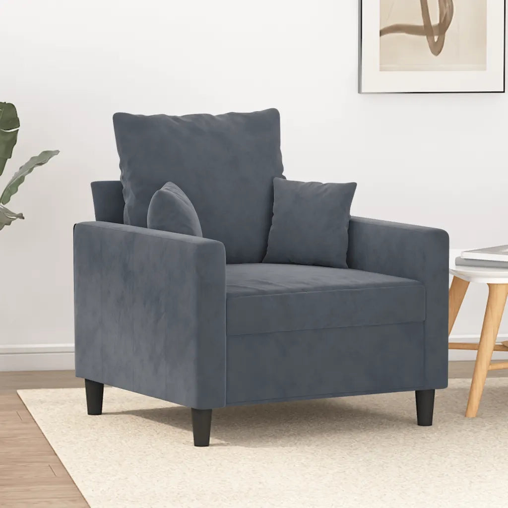 Poltrona | Sedia Relax Grigio Scuro 60 cm Velluto