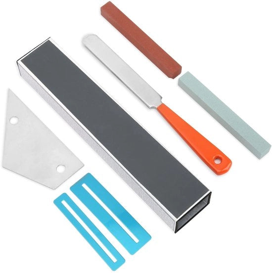 Kit di strumenti per luthier professionale per chitarra - Vetrificatore per tasti di chitarra - Lapide di abrasione - Guardia per tavola di chitarra - Fret rocker per livellazione - In acciaio inossidabile - Attrezzatura per chitarra