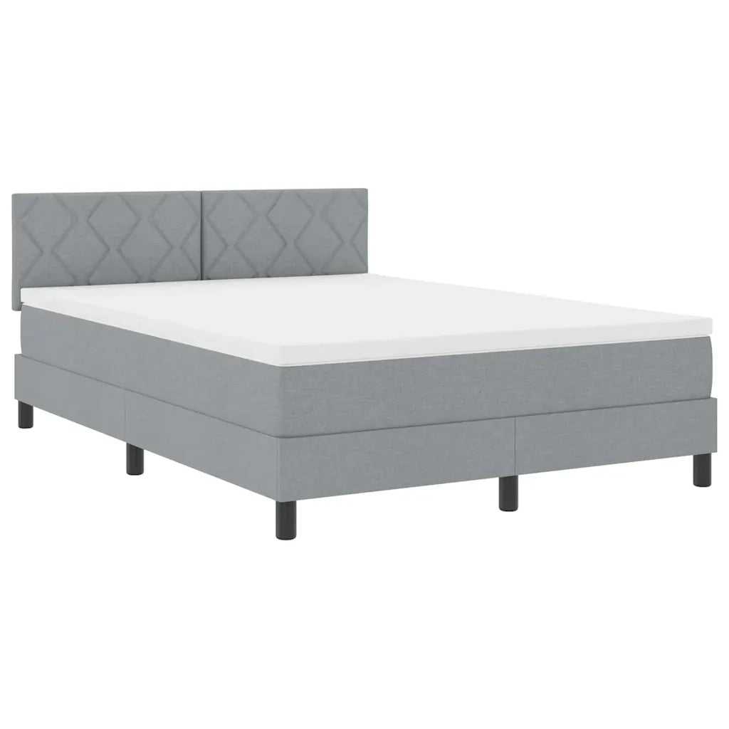 Letto a molle con materasso Grigio chiaro 160 x 200 cm Tessuto