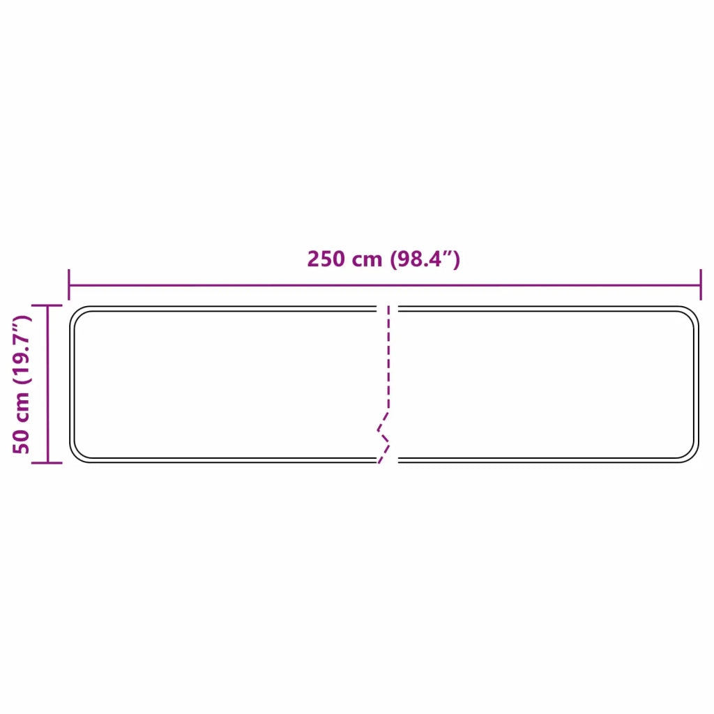 Runner Tappeto MARSA Nero 50 x 250 cm Poliestere e PVC 42023325