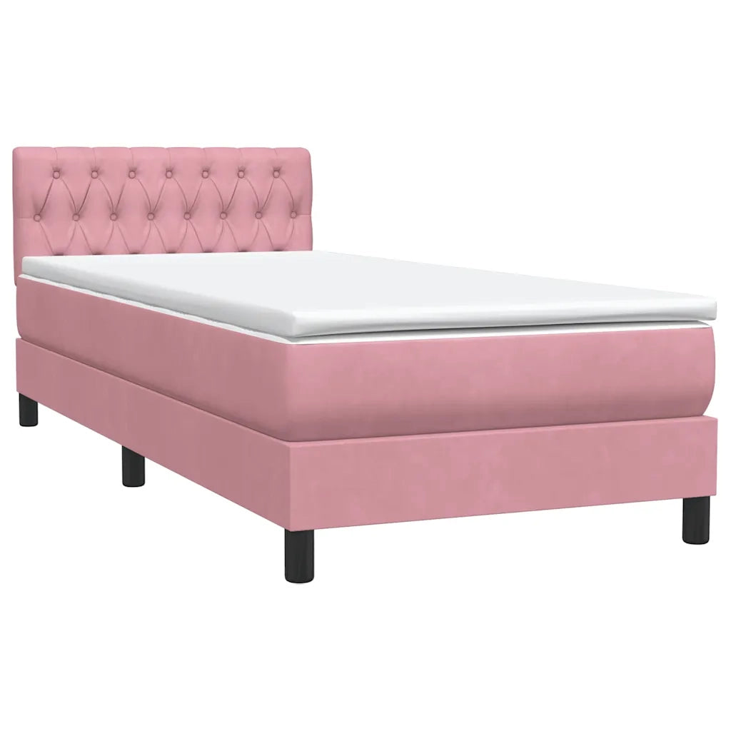 Giroletto a Molle con Materasso Rosa 80x220 cm Velluto 3316526