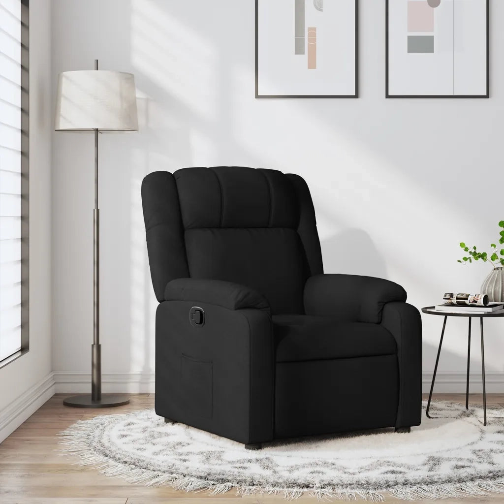Poltrona | Sedia Relax Reclinabile in Tessuto Nero