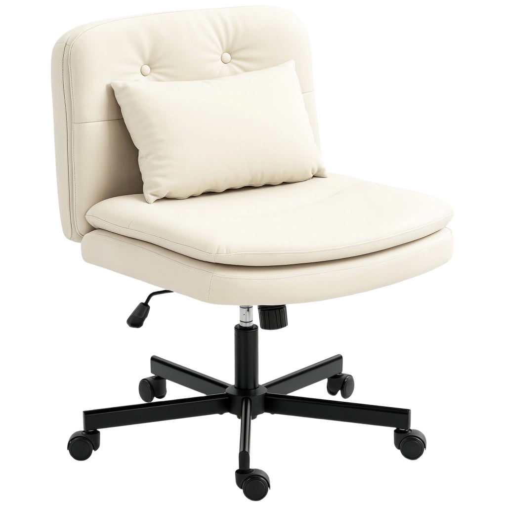 Sedia da ufficio ¨C zephmum ¨C senza braccioli, similpelle, beige