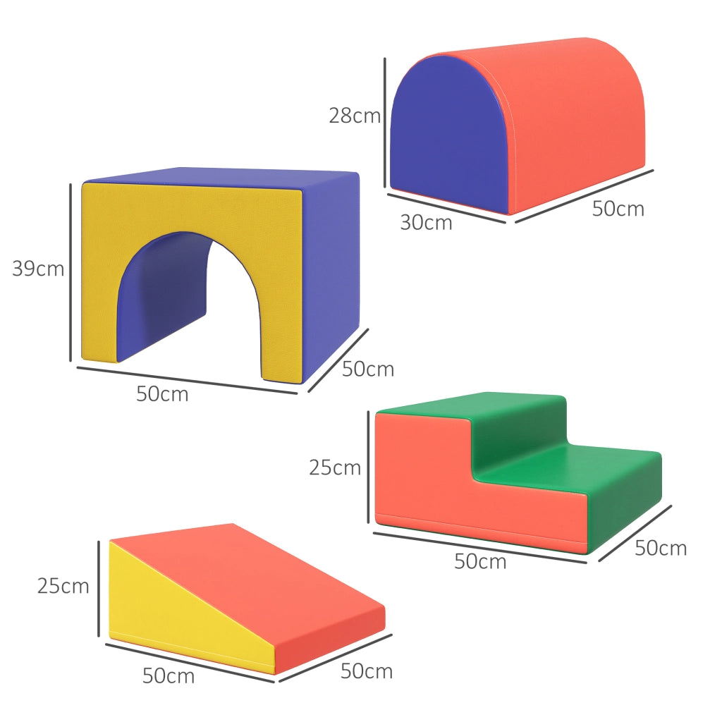 Set 4 Moduli Motricit¨¤ Bambini ¨C Xylo ¨C Schiuma EPE Multicolore