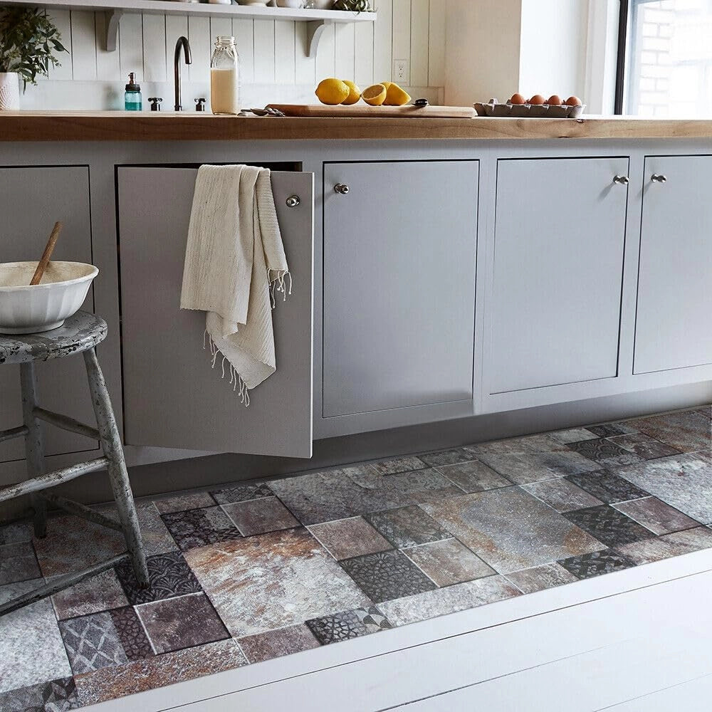 Tappeto Cucina Gomma Pvc 51x360 cm Antimacchia Passatoia Antiscivolo Antisfilo Lavabile Dis_C