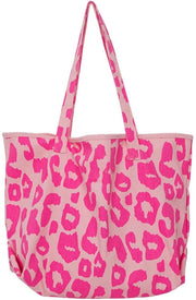 Borsa a spalla leopard con cinghia, grande per uso quotidiano, ufficio, scuola e shopping, Utility, Rosa