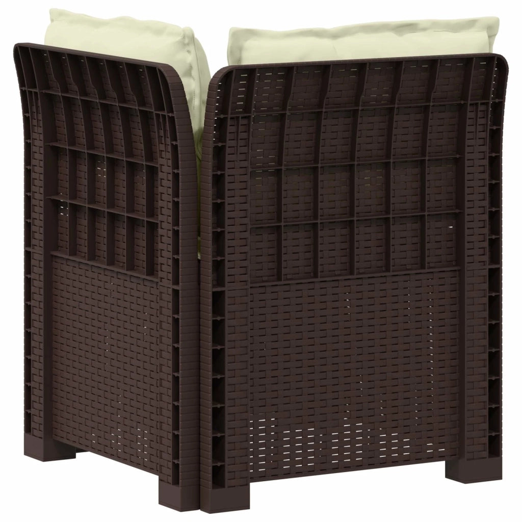 Divano da Giardino a 1 Posto con Cuscini Aspetto Rattan PP 8011836