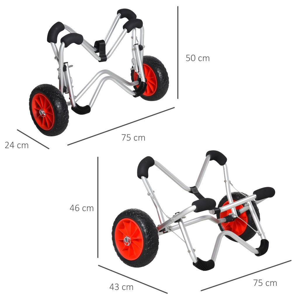 Carrello per Barche Faltabile ¨C Minimal ¨C Argento 75x43x46 cm