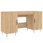 Scrivania tavolo postazione di lavoro mobile per computer studio rovere Sonoma 140 x 50 x 75 cm legno ingegnerizzato marrone 02_0023651