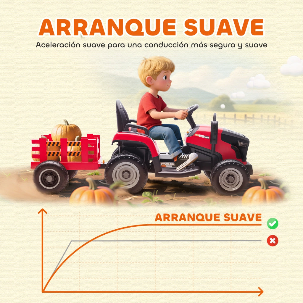 Trattore Elettrico per Bambini ¨C zephmum ¨C Rosso, 12V