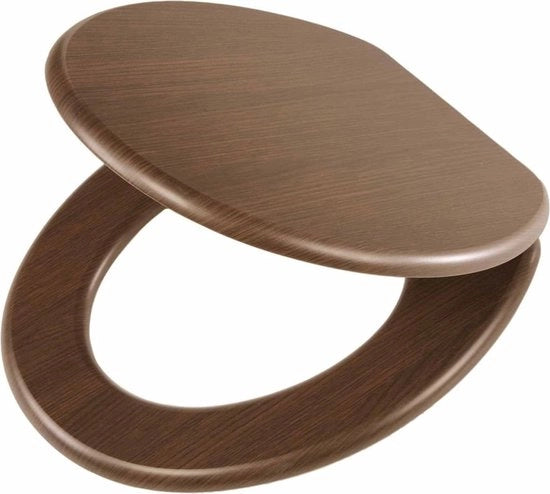 WC Braccio con Softclose, Materiale: Legno, Colore: Noce, Dimensioni: 43x37,5x5 cm