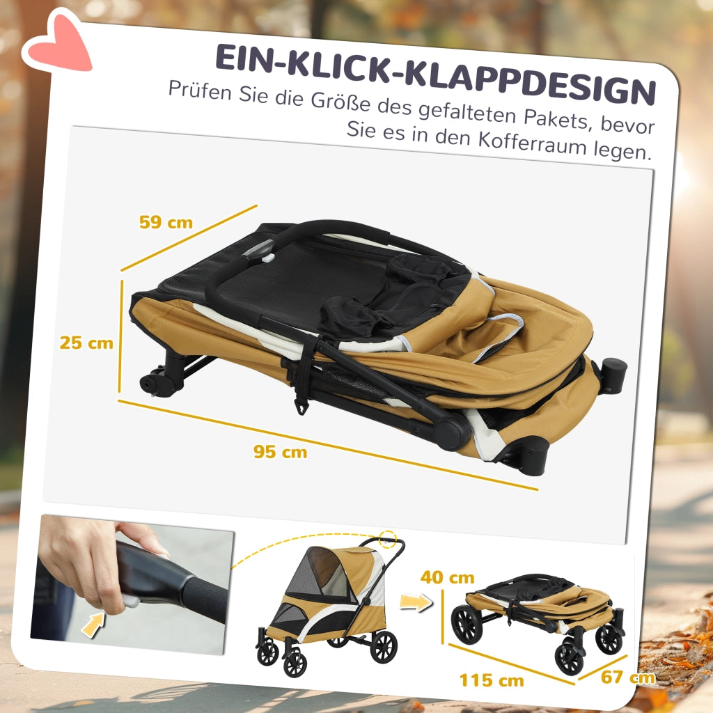 Carrello pieghevole per cani ¨C Minimal ¨C marrone