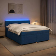 Letto box spring con materasso Blu 160 x 200 cm Tessuto 3452463